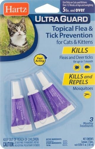 Flohbehandlung Medizin für Katzen Kätzchen Tropfen Medikamente Mittel Zeckenbekämpfung topisch - Bild 2 von 10