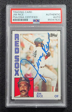 1984 JIM RICE Signed Topps Baseball Card-HALL OF FAME-BOSTON RED SOX-PSA