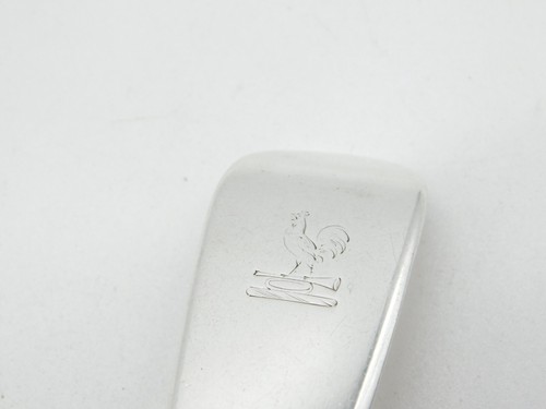 George IV Sterling Silver Cockerel Crest Sauce Ladle Spoon Antique 1827 London - Picture 2 of 4