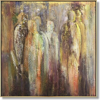 Large Abstract Oil Painting On Canvas | Oversized Colorful Human Figurative Art