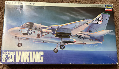 (N) Hasegawa Lockheed S-3A Viking 1/72 Scale Model Kit, New W/extra Decals!!