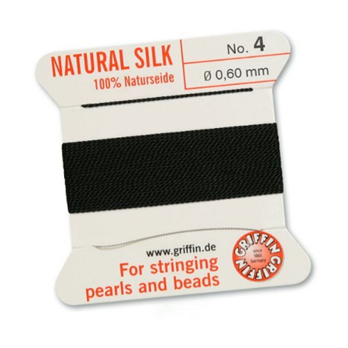 Griffin 100% Natural Silk Beading Thread for Stringing Pearls Beads 2m & Needle - Picture 35 of 134