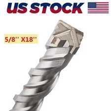 SDS PLUS 4 Cutter 5/8'' X 18'' Rotary Hammer Drill Bit For Concrete Masonry