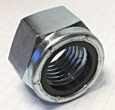 (3) 1"-8 Nylon Insert Hex Lock Nuts Zinc Plated Steel Coarse Thread/ USA