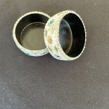 2 WHOLESALE LOT HANDMADE INDIA  BEADED CANDLE TEA LIGHT HOLDER :SET OF 2