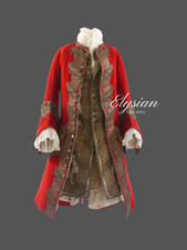Customized 4Pc Red Velvet Embroidered Rococo Men's Fashion Historical Costume