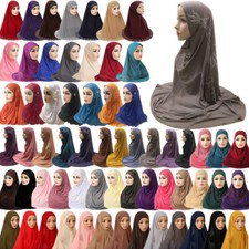 Muslim Hijab Women Head Scarf One Piece Amira Pull On Ready Made Instant Hijabs