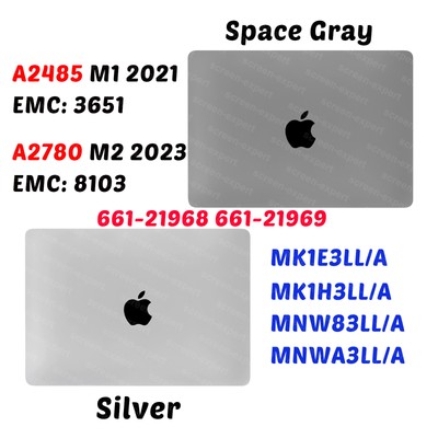 New LCD Screen Replacement for MacBook Pro A2485 A2780 16 M1 M2 2021 2023 Silver