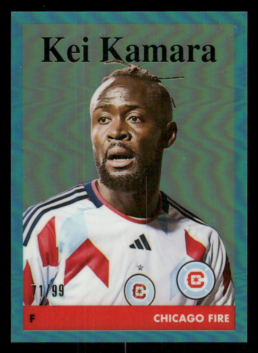 2023 Topps Chrome MLS Kei Kamara 1958 Topps Aqua Refractor SN #58T