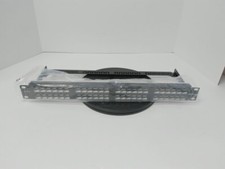 Intellinet Cat6 48-Port Patch Panel, 1U, Black, Missing Screw Kit