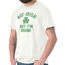 Irish Drunk Drinking St Patty's Day Funny Womens or Mens Crewneck T Shirt Tee
