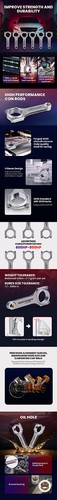 Forged 4340 Connecting Rod Rods For Mitsubishi GTO 6G72 3000GT 3.0L ARP 5.551" - Picture 5 of 12