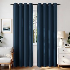 Joydeco Blackout Curtains 84 Inch Length 2 52"W x 84"L Pack of 2 , Navy Blue