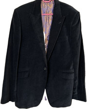William Hunt Black Velvet Dinner Jacket 42R Luxury Lining, Evening Occasion Wear