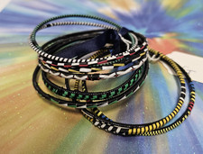 African- Handmade Tuareg Woven Bracelets- Set of 10- New- Mali H
