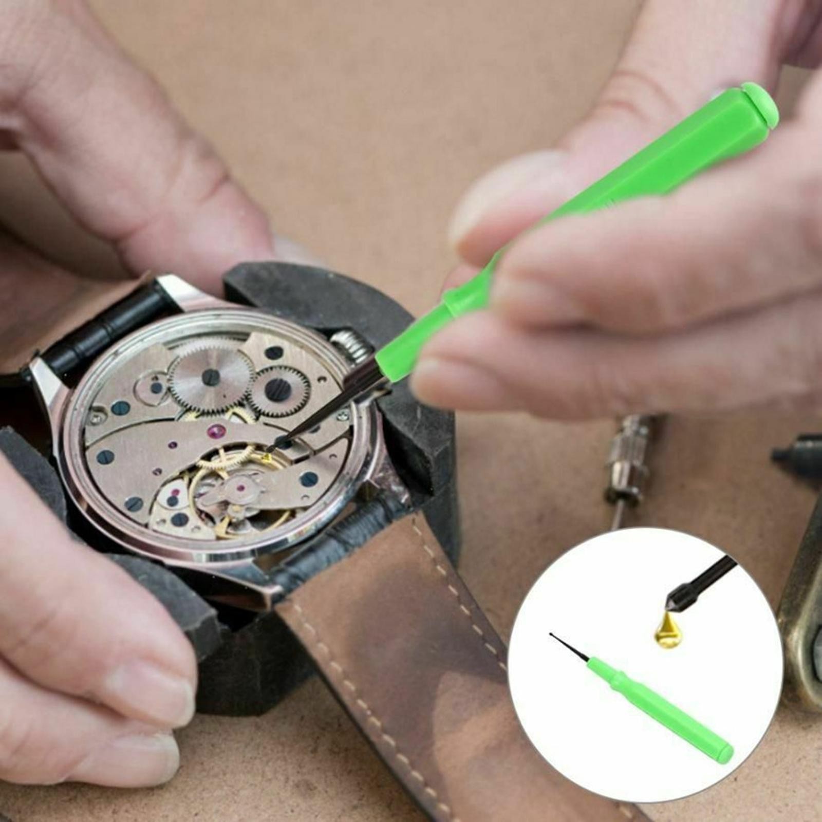 Multi-Tip Lubricant Precision Oiler Oil Pin Pen Needle Watch Jeweler Repair Tool