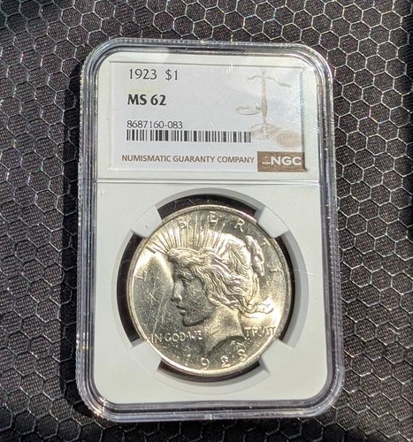 1923 Peace Dollar $1 NGC MS 62 Philadelphia Silver Coin Certified