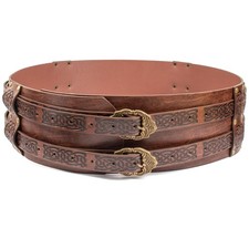 Retro Waist Belt Medieval Viking Leather Waist Armor Knight Wide Corset Belt ...