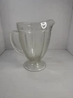 Jeannette Dewdrop Crystal Clear 9” Large Footed Jug Pitcher MCM Depression Glass