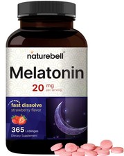 NatureBell Melatonin 20mg, 365 Fast Dissolve Tablets - 365 Count Pack of 1 
