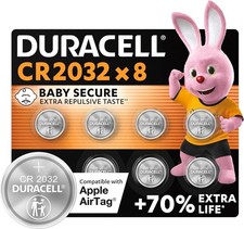 8x Duracell CR2032 Lithium Coin Battery 3V DL2032 - 10 Years Shelf Life
