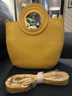 Joy Susan Bright Yellow, Coco Circle Handle, Fun hand Bag, Small