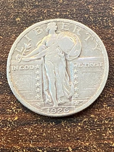 1926 p standing silver quarter a extra fine coin . plus a silver  surprise