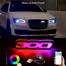 NEW Multicolor Glow RGBW Inserts Led Emblem Badge compatible with Chrysler 300
