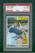 1970 Topps Baseball Card - #166 Al Oliver, PSA 8 EX/MT