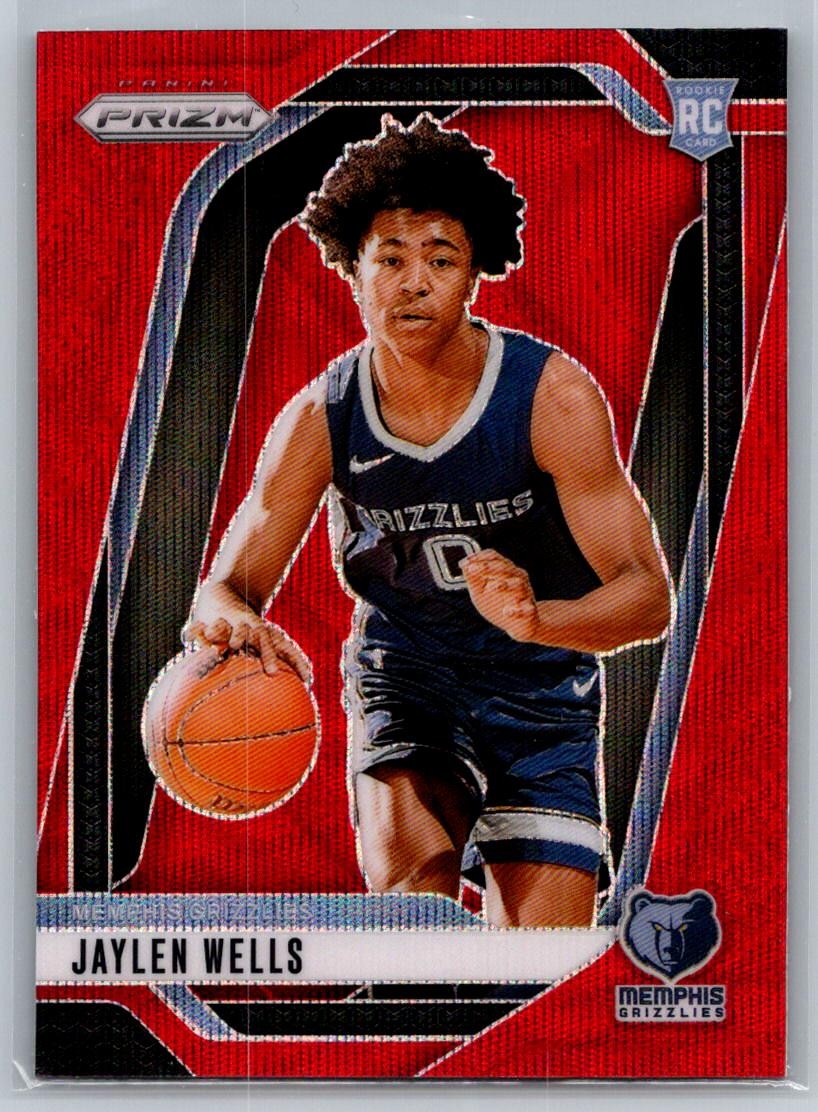 2024-25 Panini Prizm #239 Jaylen Wells Prizms Red Sparkle
