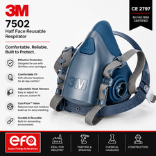3M 7502 Half Face Reusable Respirator Mask Medium Painting Spray Dust PPE