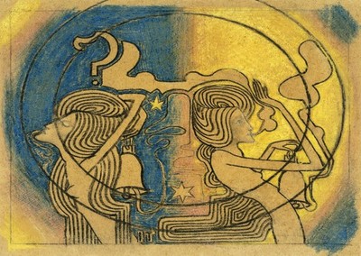 Jugendstil Wandkunst Vintage Abstraktes Design Art Nouveau Abstrakt Wa