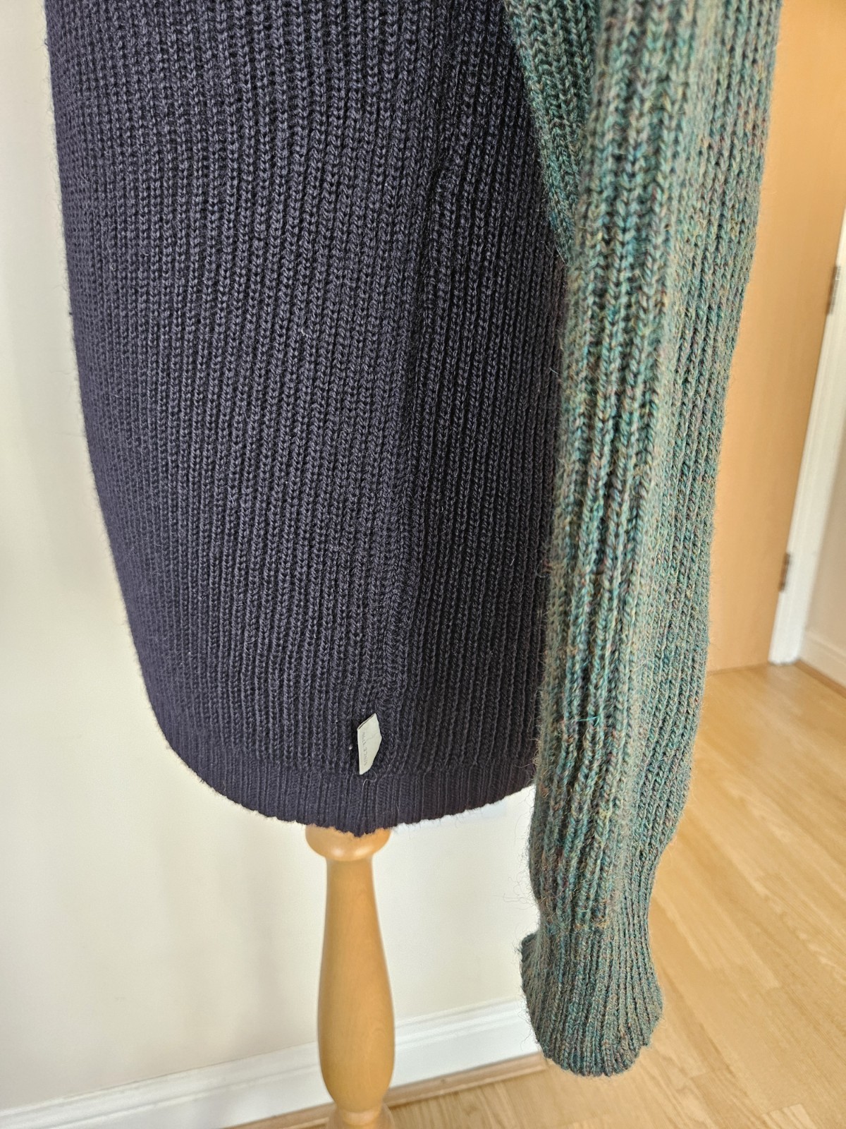 Peregrine Made in England Colourblock Wool Knit LS Jumper M Pullover Sweater Top