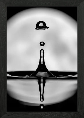 Gerahmtes Wandbild Mond Tropfen Poster Leinwanddruck Bild