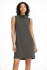 LULULEMON THE LAB dress taupe 10 sleeveless drapey cupro RARE silky minimalist