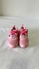 Disney Minnie Mouse Laceless Sneakers Shoes Pink Bow Size 9