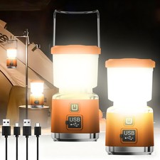 2x Portable LED Camping Lantern Light USB Rechargeable Lamp 1000LM Super Bright