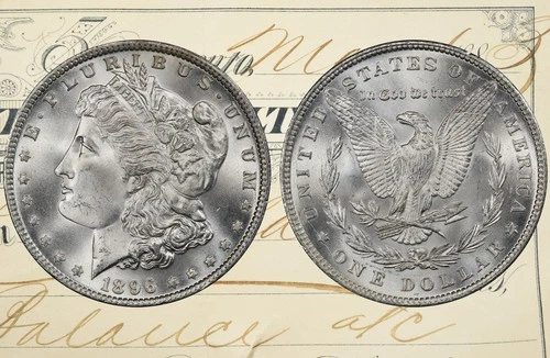 1896 CHOICE to GEM BU MS MORGAN SILVER DOLLAR ~ FROM ORIGINAL BANK BAG! ~ LOT