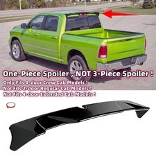 Fit For Dodge Ram 1500 Crew Cab 2013-18 Rear Cab Roof Spoiler Wing Gloss Black