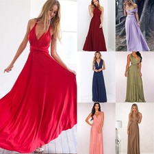 Women's Evening Multi Way Wrap Bridesmaid Formal Dress Long Maxi Convertible