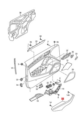 Genuine AUDI A3 Cabriolet 8VE Armrest Soul/Amaretto 8V7867174EMUS