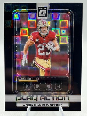 2025 Panini Donruss Optic - Play Action Christian McCaffrey #20 Black Pandora...
