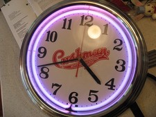 Vintage Cushman Motor Scooters Neon Battery Operated Clock - No Neon Power Cord