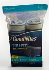 New GoodNites Tru Fit Real Underwear Boy L/XL Starter Pack 2 Underwear 5 insert