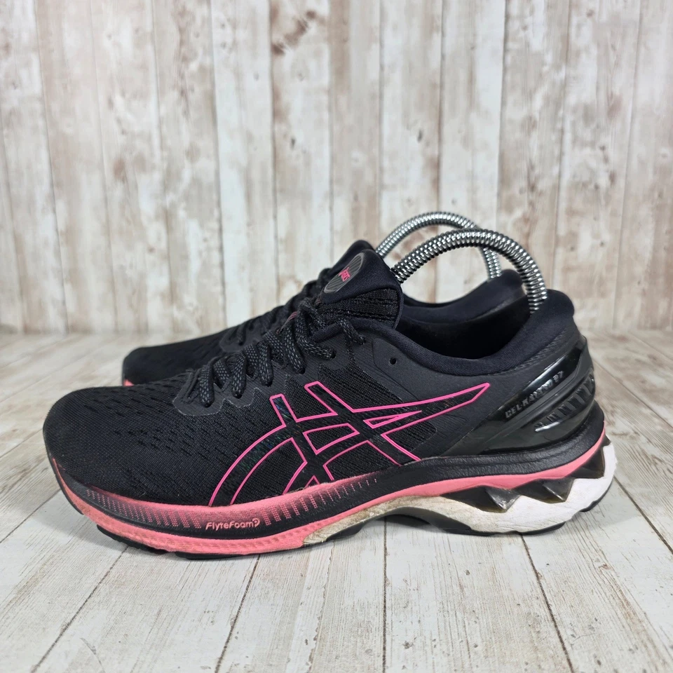 ASICS Gel-Kayano 27 Women's Black Pink Running Shoes Athletic Sneakers Size 8 - Image 2 of 4