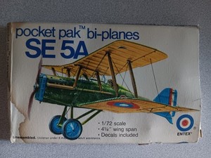 Entex 8463E-69 Pocket Pak Bi-planes Se 5a WWI Model Kit 1/72 Scale
