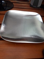 Alte WMF Schale Platte Hammerschlag quadratisch abgerundete Ecken F&uuml;&szlig;e Vintage E