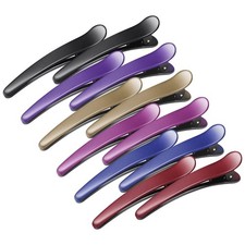 Hair Clips for Styling, 12 Pcs Non-Slip Colorful Plastic Duckbill Alligator Hai