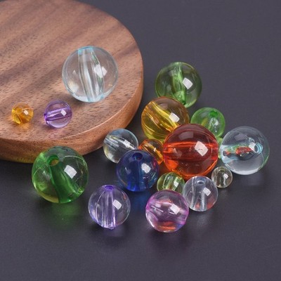 Mixed Colors Round Transparent Plastic 6mm/8mm/10mm/12mm/14mm/16mm Loose Beads