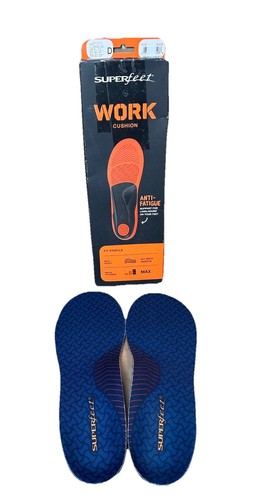 Superfeet Work Cushion Trim-to-Fit Orthotic Shoe Inserts Size D M7.5-9 W8.5-10